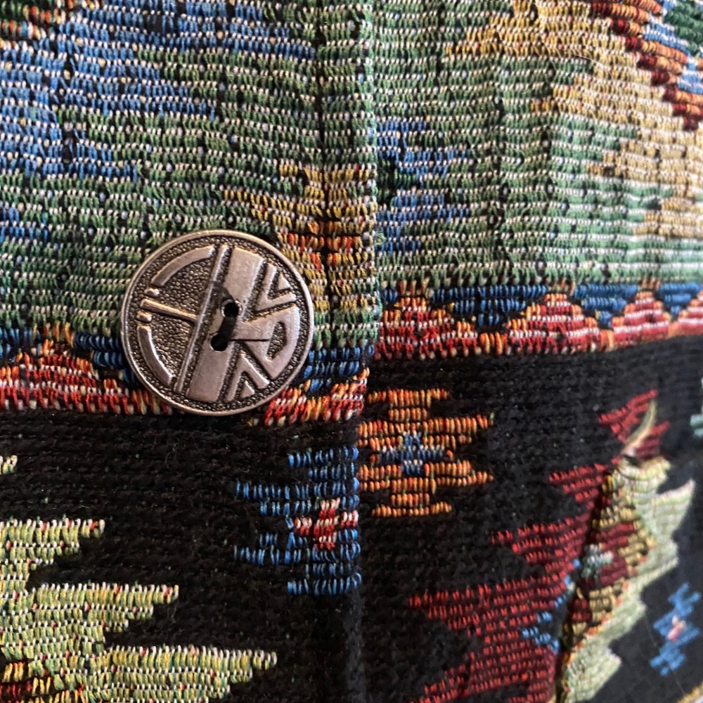 Jane Ashley Tapestry Jacket Southwestern Boho Western Women S Woven Multi Color - Picture 4 of 7